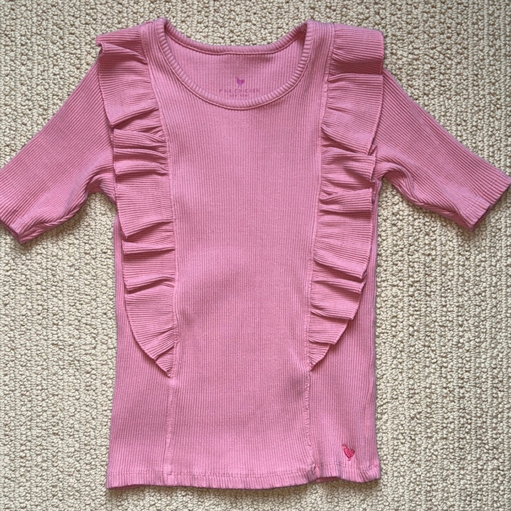 Pink Chicken Ruffled Top Shirt size 8